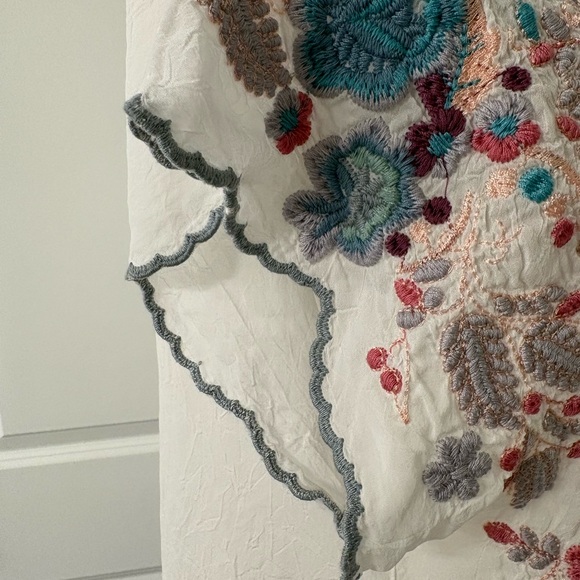 Johnny Was Women's Hayden Tunic In White Multi Colored Embroidery Size Large - Picture 5 of 10